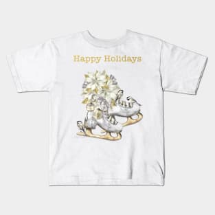 Gold And Silver Skates Kids T-Shirt